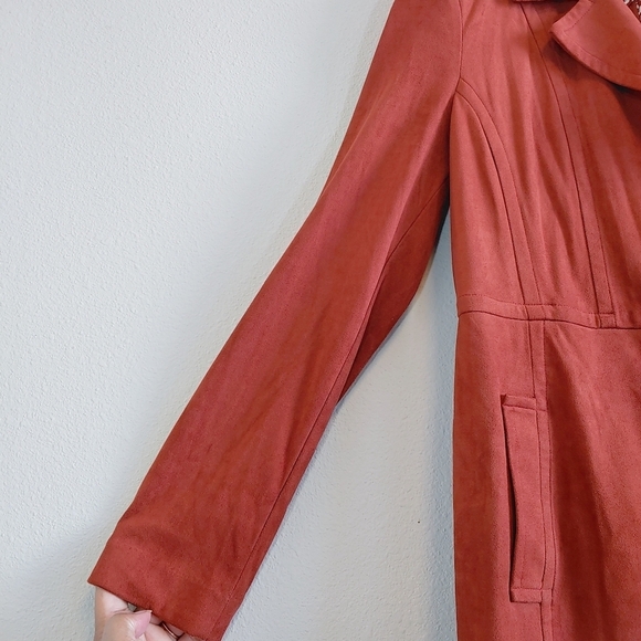 Cabi Penny Lane Longline Faux Suede Rust Colored Coat Sz M Fall Contemporary - Picture 4 of 15
